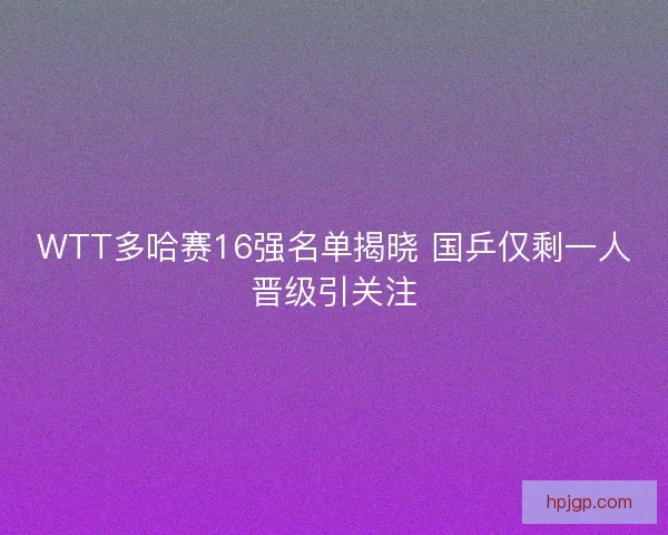WTT多哈赛16强名单揭晓 国乒仅剩一人晋级引关注 WTT多哈赛16强名单揭晓 国乒仅剩一人晋级引关注